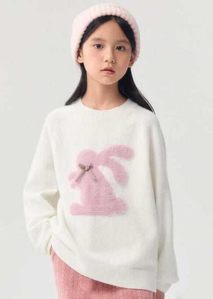 Pink Animal Print Cotton Knit Sweater Spring