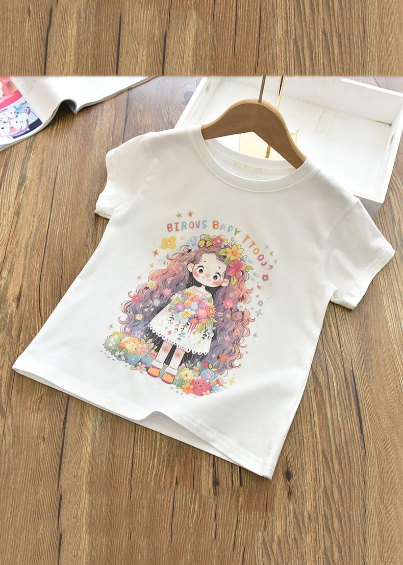 Pink Print T Shirts Short Sleeve