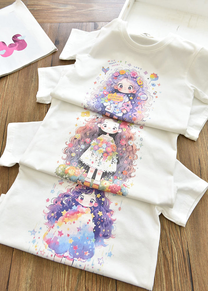 Pink Print T Shirts Short Sleeve