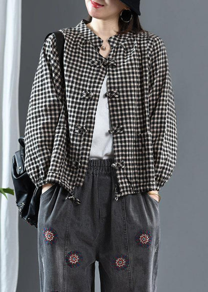 Luxury Red O-Neck Plaid Fall Long Sleeve Trench
