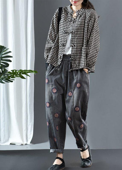 Luxury Red O-Neck Plaid Fall Long Sleeve Trench