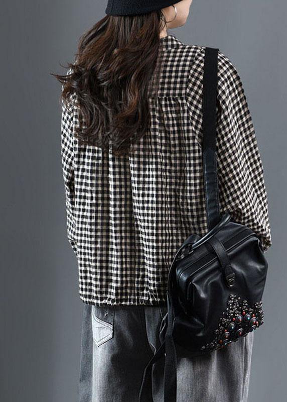 Luxury Red O-Neck Plaid Fall Long Sleeve Trench