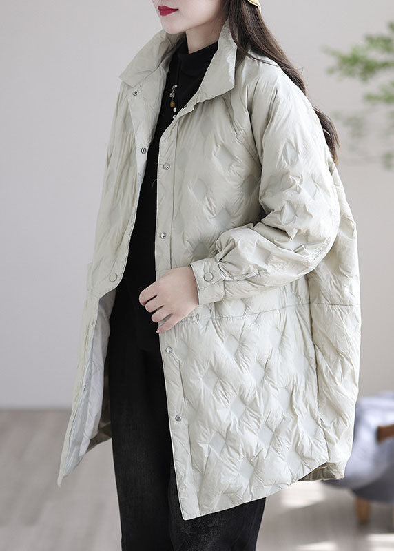 Black Pockets Patchwork Winter Duck Down Coat