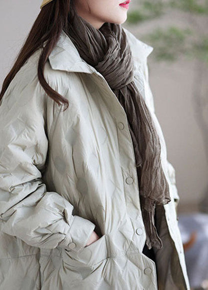 Black Pockets Patchwork Winter Duck Down Coat