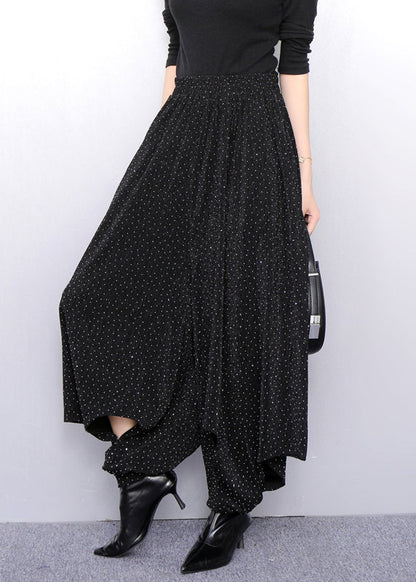 Minimalism Lantern Pants With Textured Gold Pattern