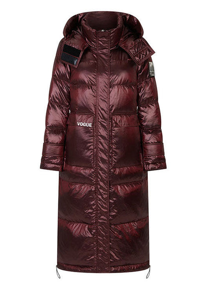 Mulberry Pockets Graphic Lengthen Winter Duck Down Jacket