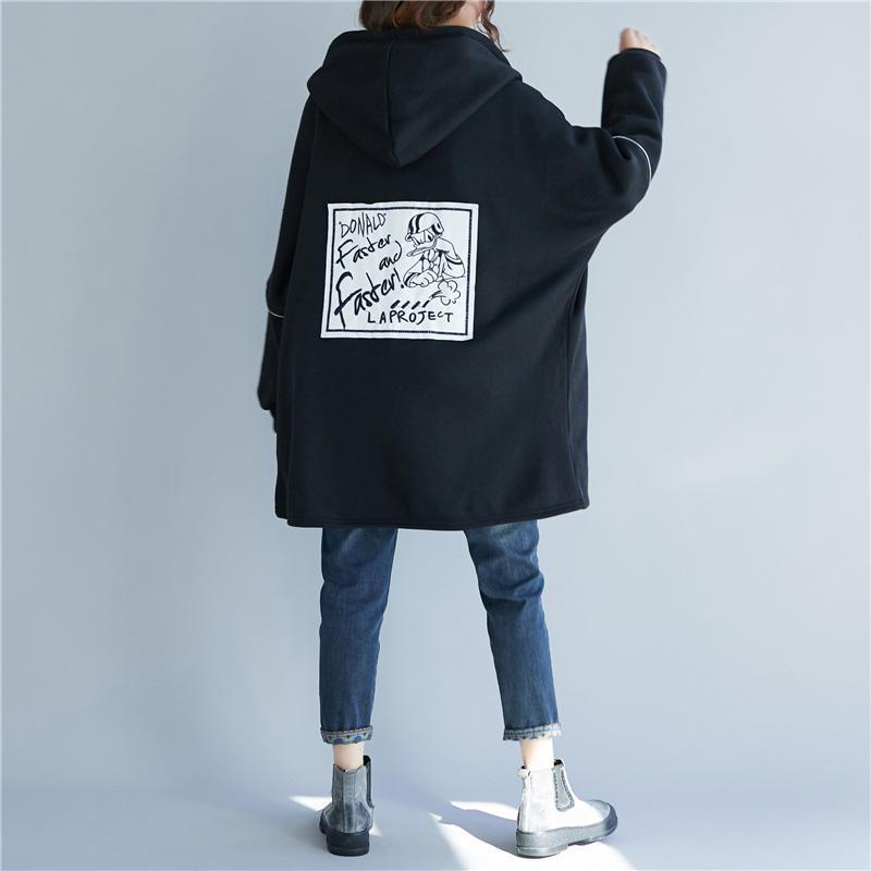 Black Parkas for Hooded Winter Jacket Thick Winter Outwear
