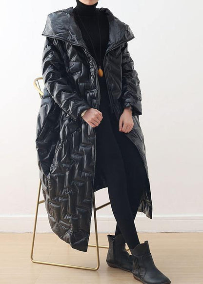 Black Warm Warm Winter Coat Plussize Hoodeddown Jacket Glossynew Coats