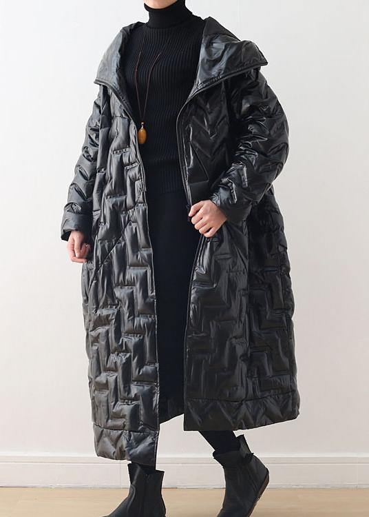 Black Warm Warm Winter Coat Plussize Hoodeddown Jacket Glossynew Coats
