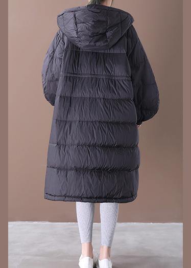 Black Warm Winter Coat Parka Hooded Pockets Warm Coats