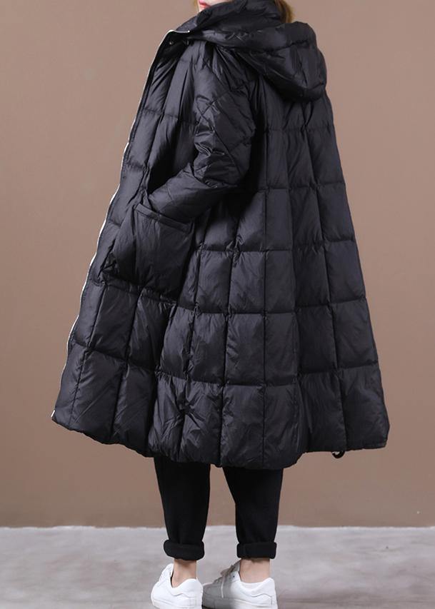 Black Warm Winter Coat Parka Hooded Zippered Coats