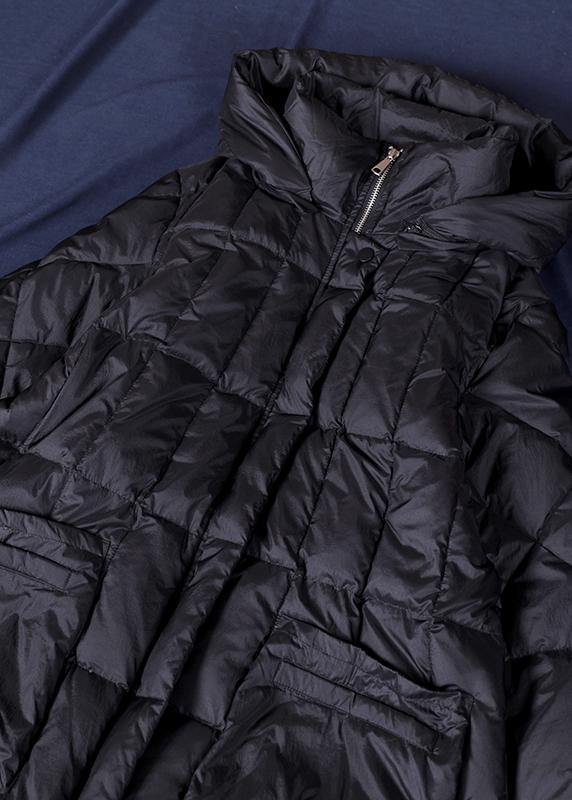 Black Warm Winter Coat Parka Hooded Zippered Coats
