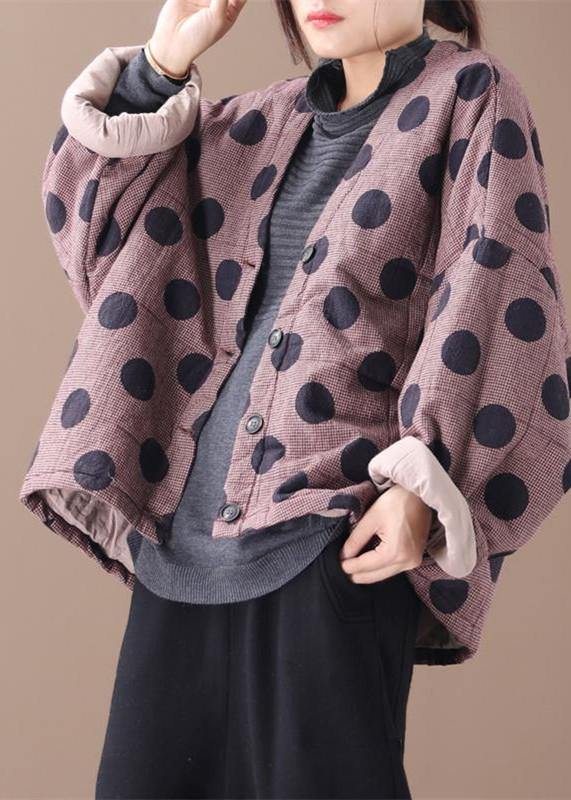 Jackets Red Plaid Dotted V Neck Button Down Coats