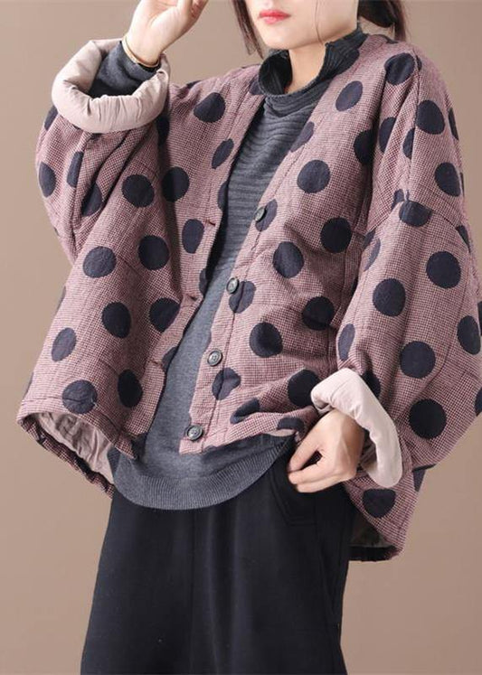 Jackets Red Plaid Dotted V Neck Button Down Coats