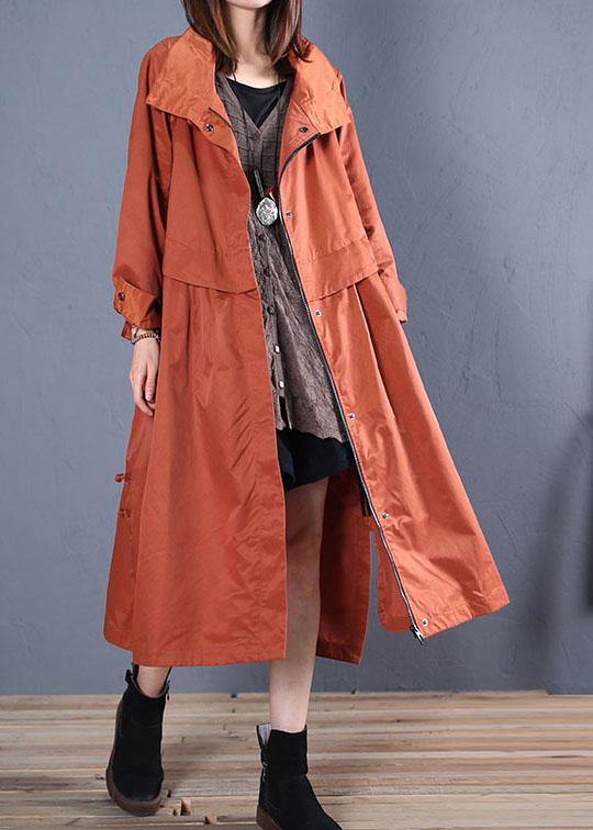 Maxi Coat Fall Coat Red Low High Design Outwear