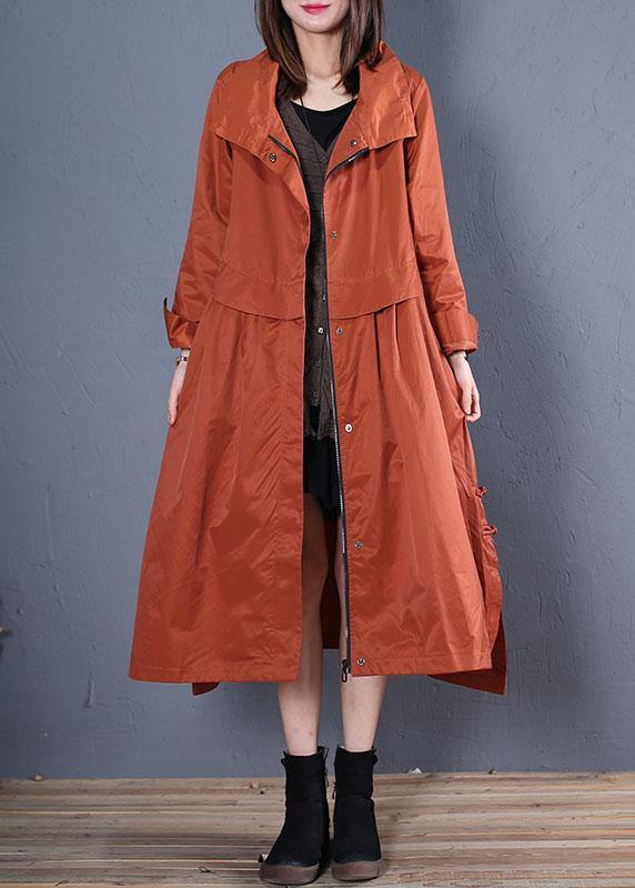 Maxi Coat Fall Coat Red Low High Design Outwear
