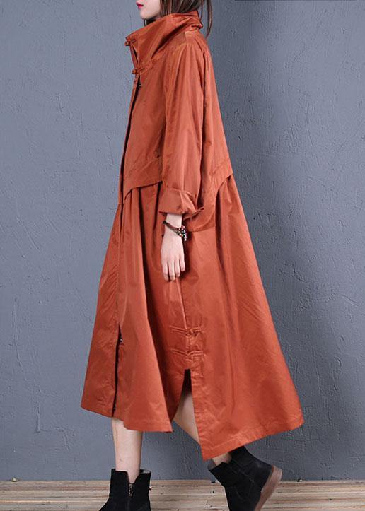 Maxi Coat Fall Coat Red Low High Design Outwear