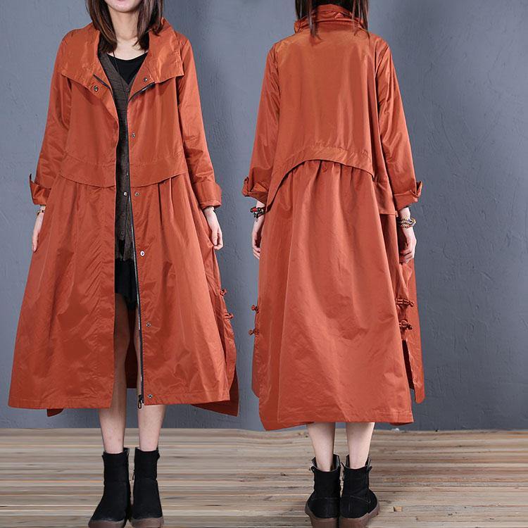 Maxi Coat Fall Coat Red Low High Design Outwear