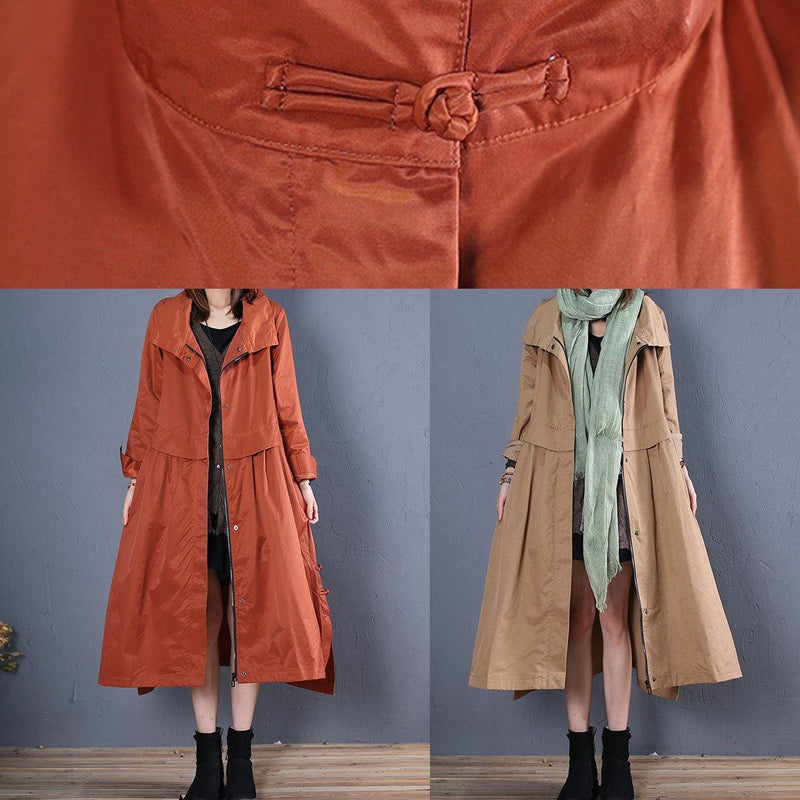 Maxi Coat Fall Coat Red Low High Design Outwear