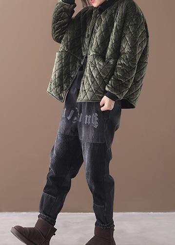 Clothing Winter Jacket Two Pockets Winter Outwear Green Thick Coats