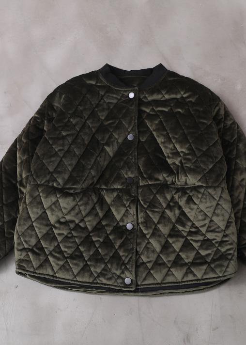 Clothing Winter Jacket Two Pockets Winter Outwear Green Thick Coats