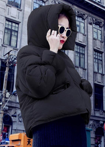 Parka Overcoat Beige Hooded Thick Duck Down Coat