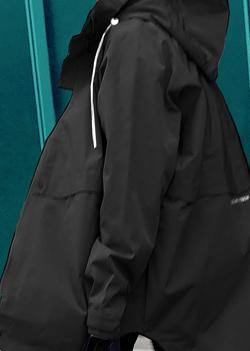 Parka Overcoat Black Hooded Pockets Down Coat Winter