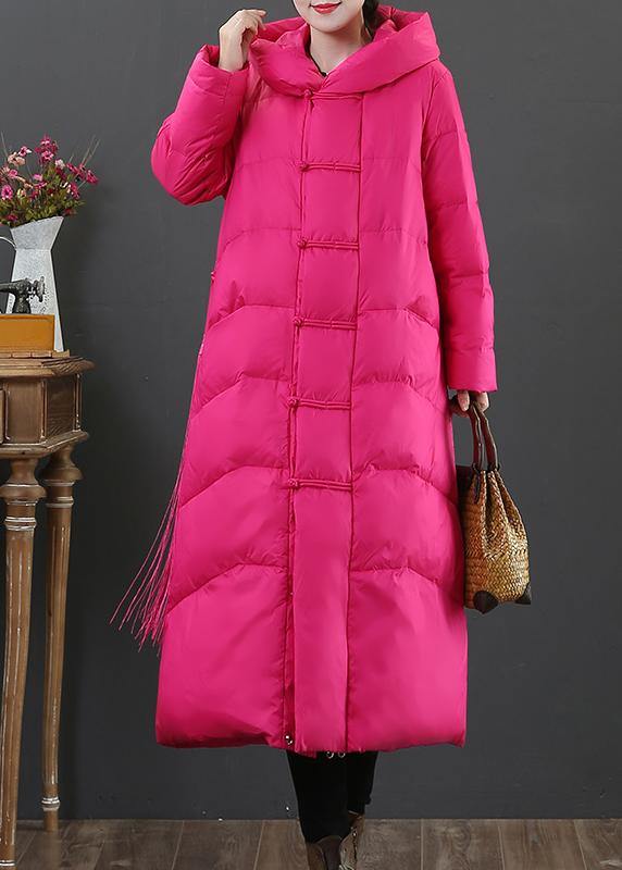 Snow Jackets Jackets Rose Hooded Zippered Down Jacket