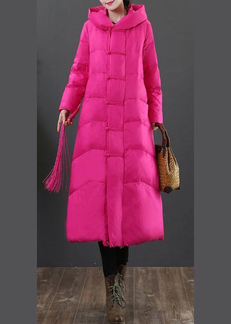 Snow Jackets Jackets Rose Hooded Zippered Down Jacket