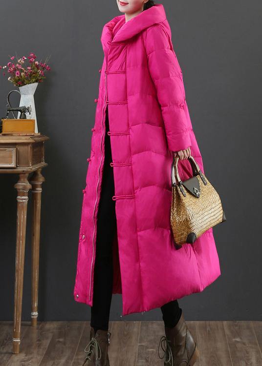 Snow Jackets Jackets Rose Hooded Zippered Down Jacket
