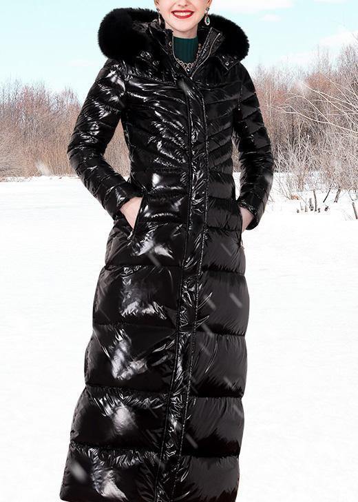Parka Hooded Jackets Black Fur Collar Duck Down Coat