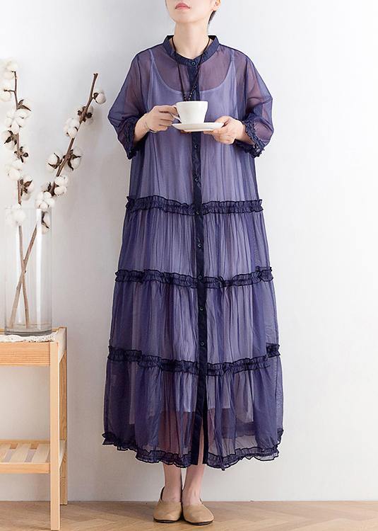 Mid-length Sunscreen New Thin Korean Blue and Purple Fairy Coat