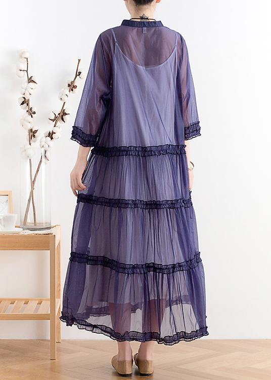 Mid-length Sunscreen New Thin Korean Blue and Purple Fairy Coat