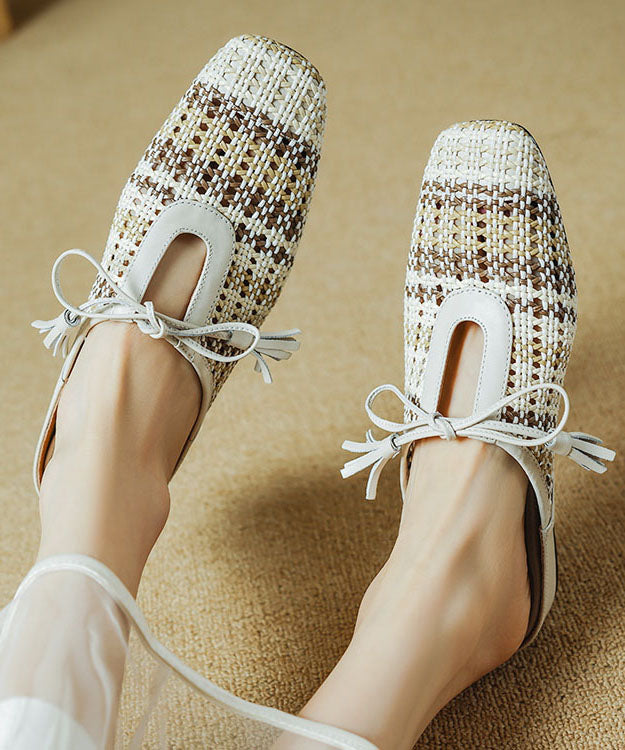 Minimally Beige Breathable Slide Sandals Splicing Lace Up