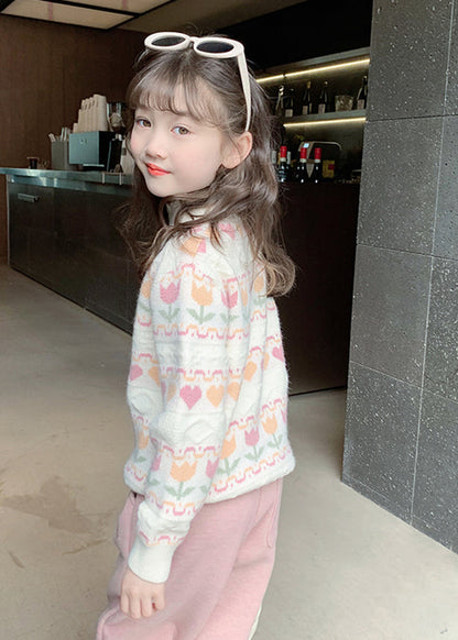 Modern Beige Ruffled Patchwork Cotton Knit Sweater Spring