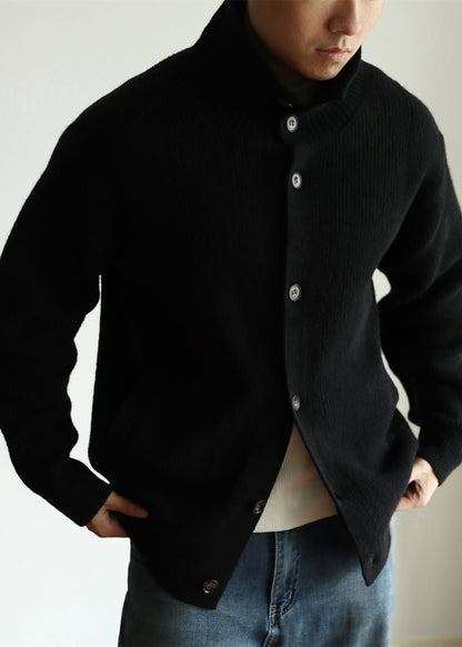 Modern Black Button Cozy Woolen Coat Winter