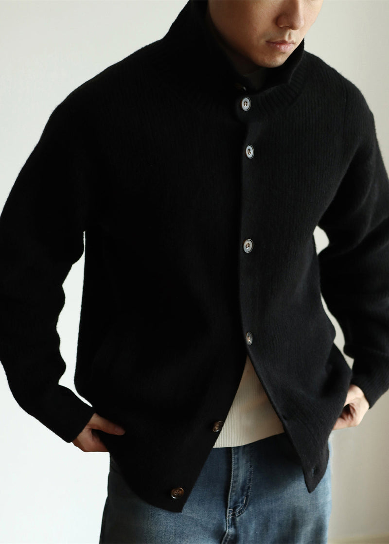 Modern Black Button Cozy Woolen Coat Winter