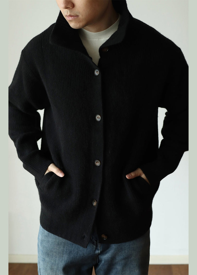 Modern Black Button Cozy Woolen Coat Winter