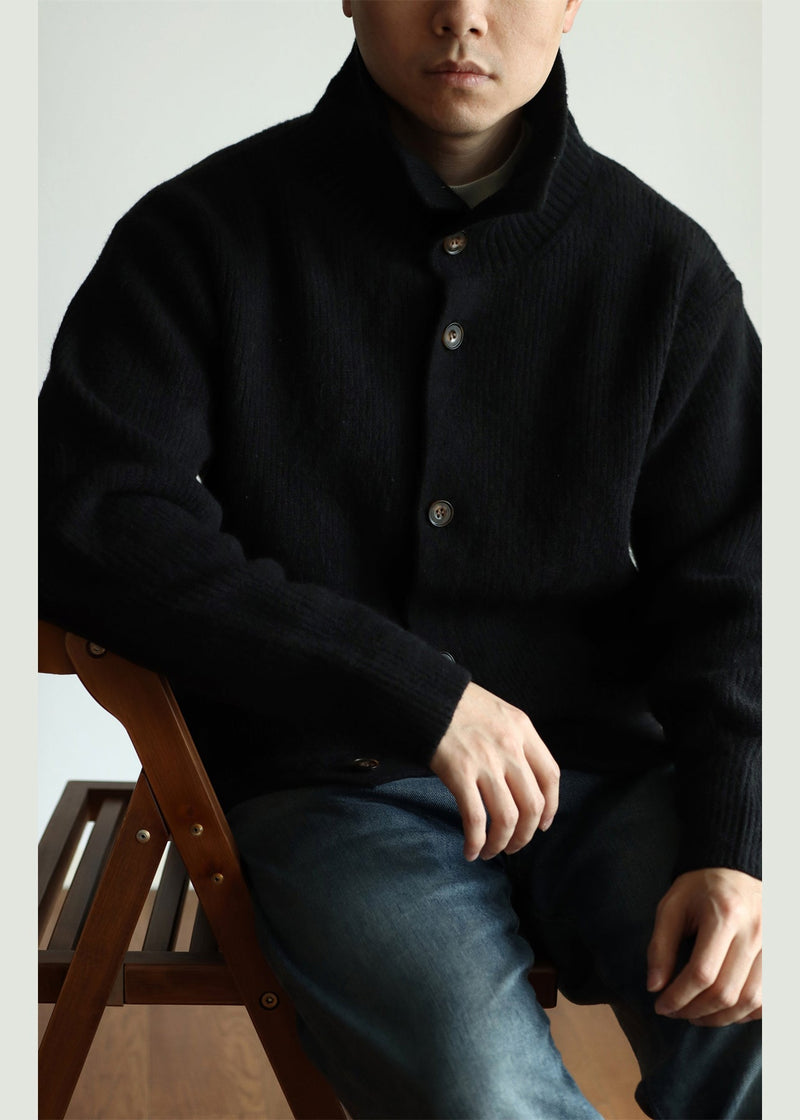 Modern Black Button Cozy Woolen Coat Winter