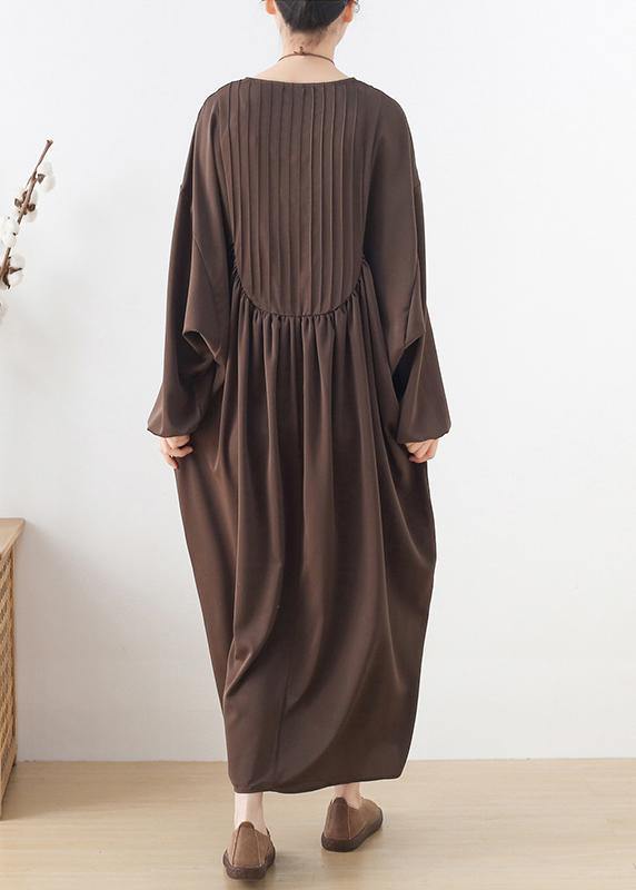 Modern Black Long Sleeve Cotton O-neck Spring Long Dresses