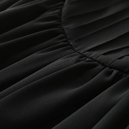 Modern Black Long Sleeve Cotton O-neck Spring Long Dresses