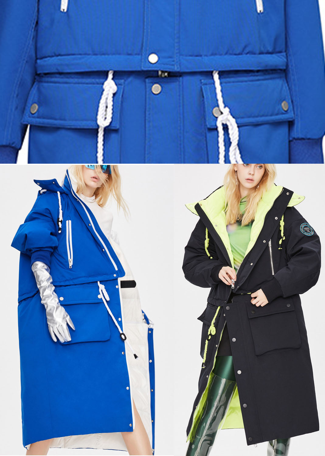 Modern Black Pockets Button Thick Lengthen Winter Duck Down Coat