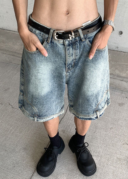 Modern Blue Pockets High Waist Denim Shorts Summer