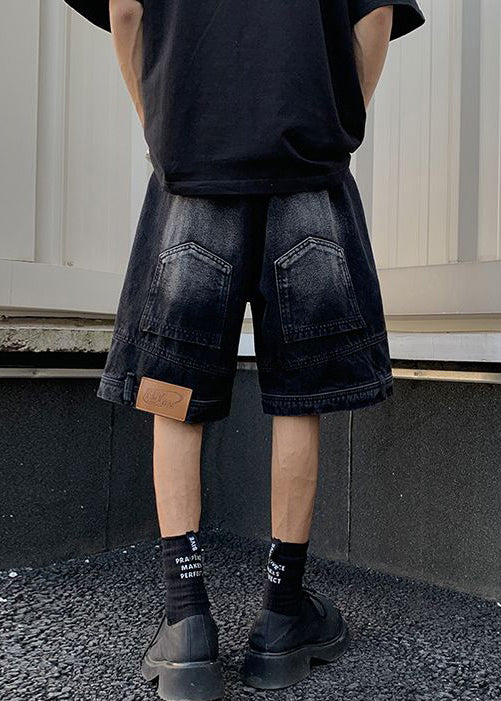 Modern Blue Pockets High Waist Denim Shorts Summer