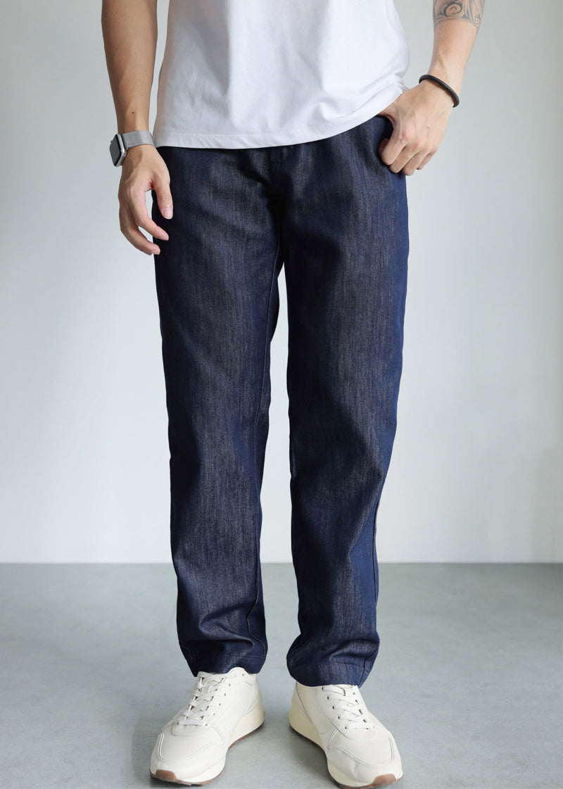Modern Blue Pockets High Waist Denim Straight Pants Fall