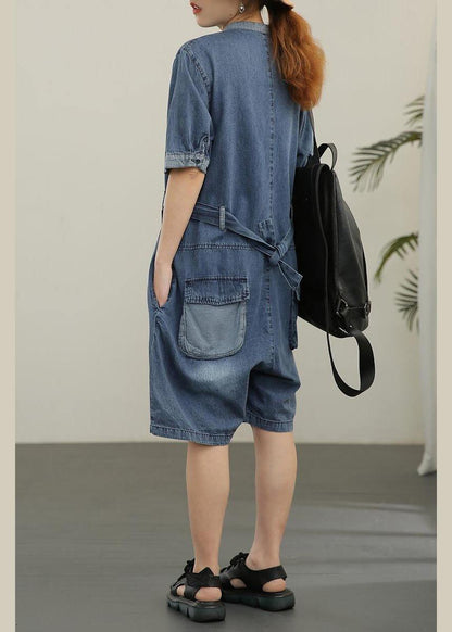Modern Blue Pockets Shorts Jumpsuit Shorts Summer
