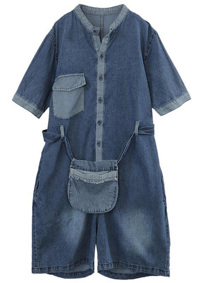 Modern Blue Pockets Shorts Jumpsuit Shorts Summer