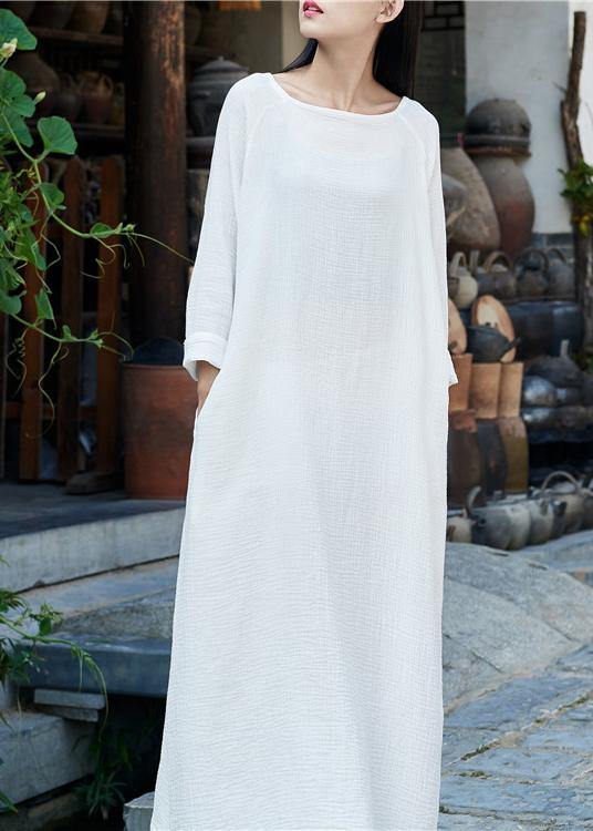 Modern Green U Neck Dress Pockets Spring Maxi Dresses