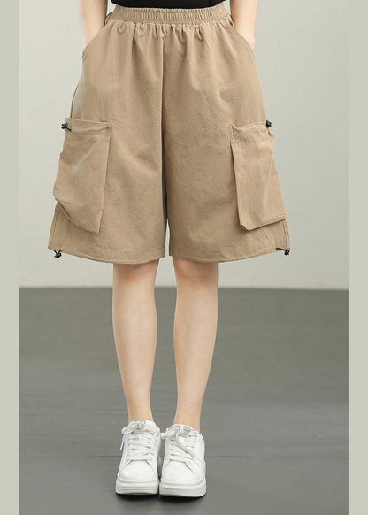 Modern Khaki Pockets Hot Pants Summer
