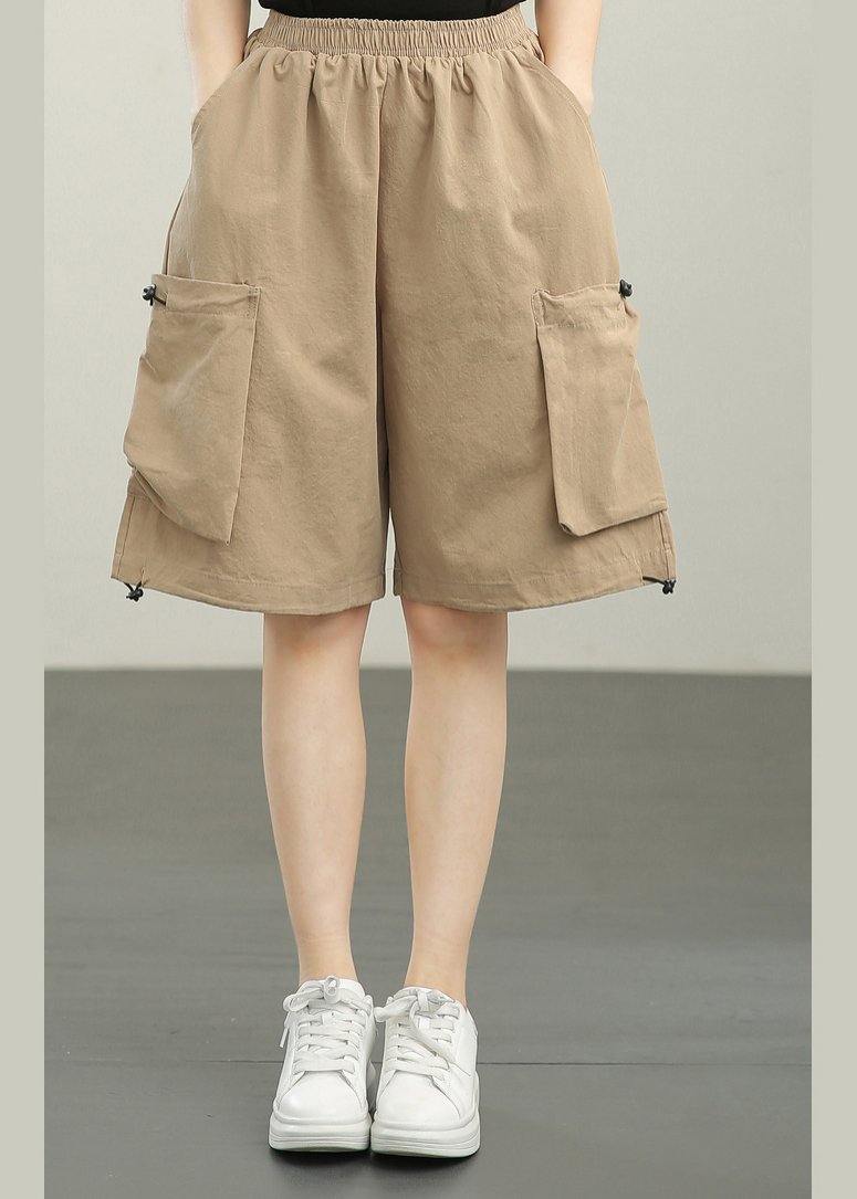 Modern Khaki Pockets Hot Pants Summer